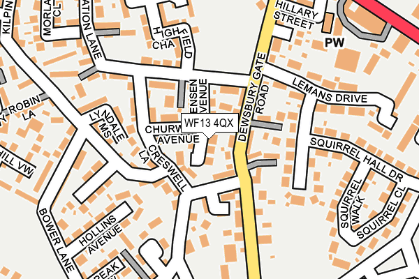 WF13 4QX map - OS OpenMap – Local (Ordnance Survey)