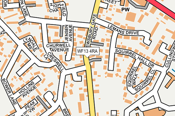 WF13 4RA map - OS OpenMap – Local (Ordnance Survey)