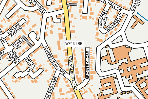 WF13 4RB map - OS OpenMap – Local (Ordnance Survey)