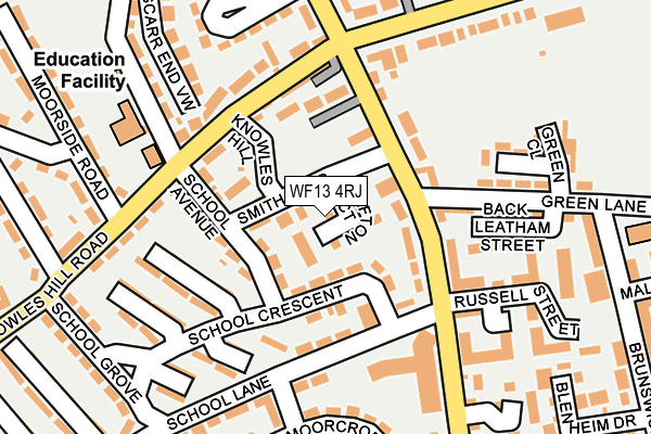 WF13 4RJ map - OS OpenMap – Local (Ordnance Survey)