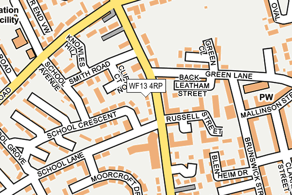 WF13 4RP map - OS OpenMap – Local (Ordnance Survey)