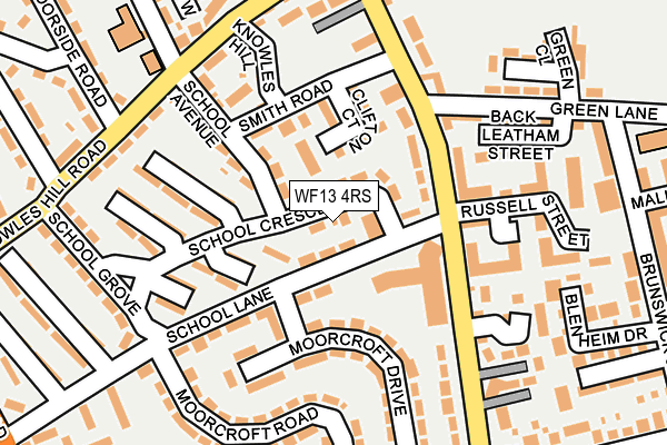 WF13 4RS map - OS OpenMap – Local (Ordnance Survey)