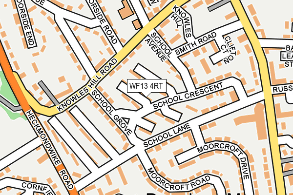 WF13 4RT map - OS OpenMap – Local (Ordnance Survey)