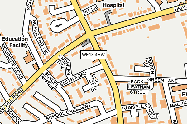 WF13 4RW map - OS OpenMap – Local (Ordnance Survey)