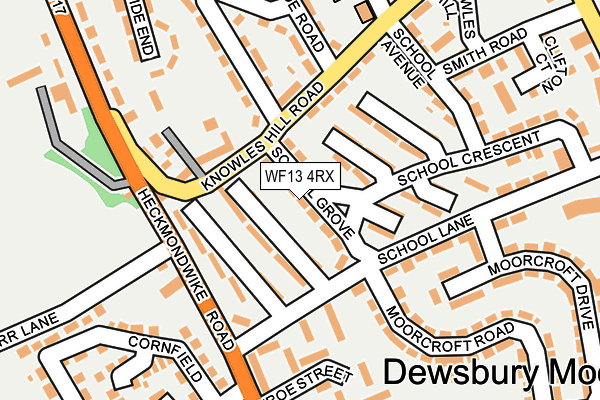 WF13 4RX map - OS OpenMap – Local (Ordnance Survey)