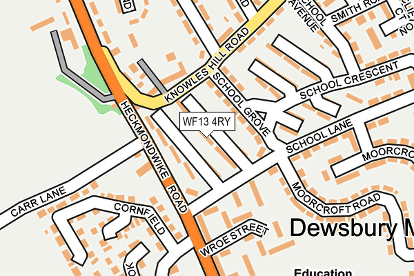 WF13 4RY map - OS OpenMap – Local (Ordnance Survey)