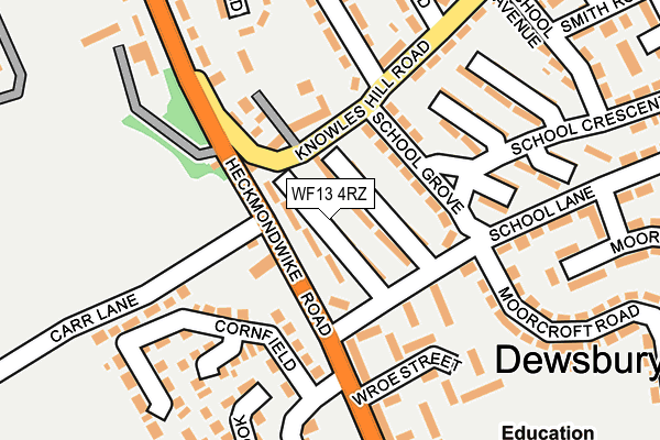 WF13 4RZ map - OS OpenMap – Local (Ordnance Survey)