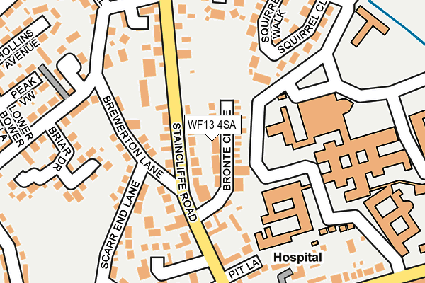 WF13 4SA map - OS OpenMap – Local (Ordnance Survey)