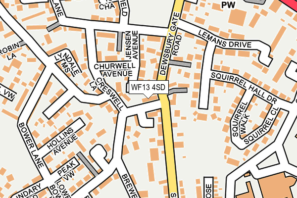 WF13 4SD map - OS OpenMap – Local (Ordnance Survey)