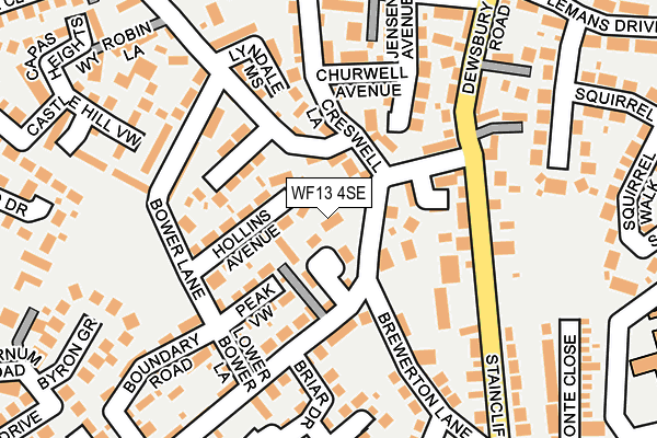 WF13 4SE map - OS OpenMap – Local (Ordnance Survey)