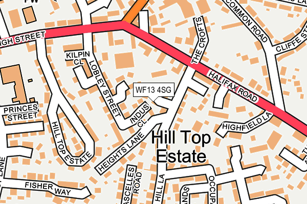 WF13 4SG map - OS OpenMap – Local (Ordnance Survey)