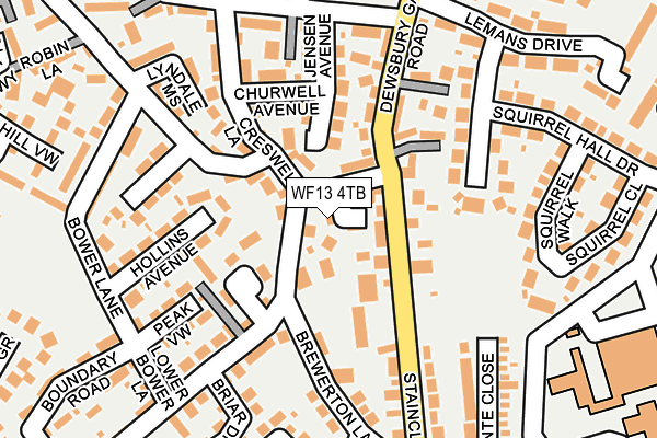 WF13 4TB map - OS OpenMap – Local (Ordnance Survey)