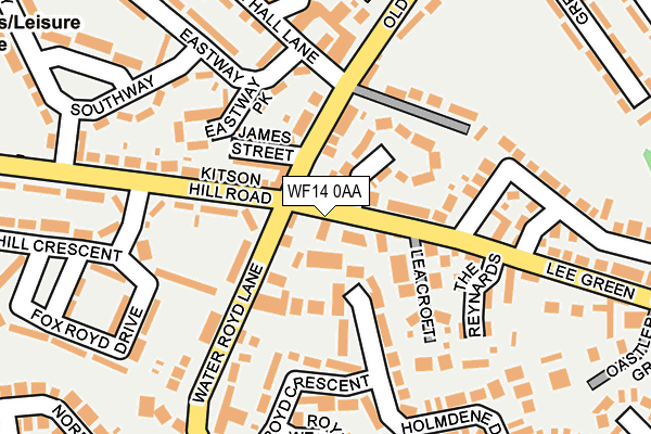 WF14 0AA map - OS OpenMap – Local (Ordnance Survey)