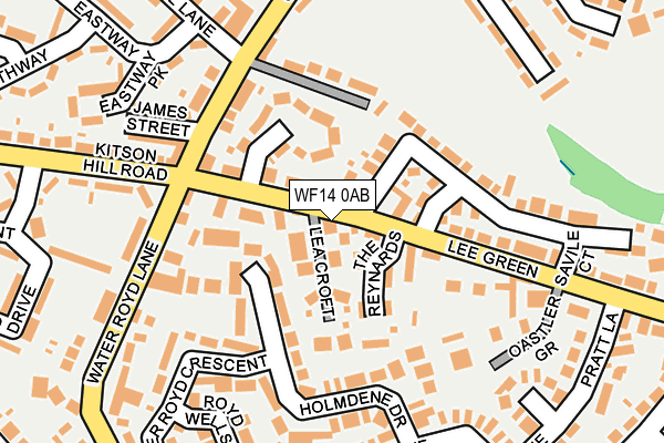 WF14 0AB map - OS OpenMap – Local (Ordnance Survey)