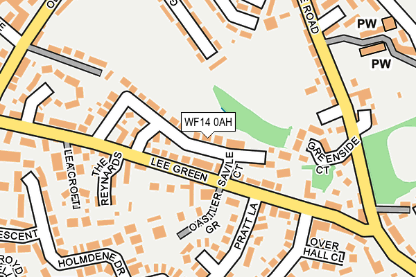 WF14 0AH map - OS OpenMap – Local (Ordnance Survey)