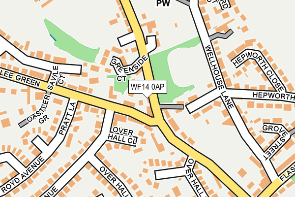 WF14 0AP map - OS OpenMap – Local (Ordnance Survey)