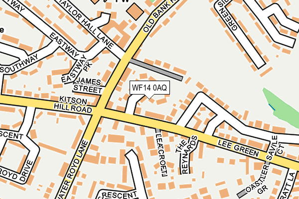 WF14 0AQ map - OS OpenMap – Local (Ordnance Survey)