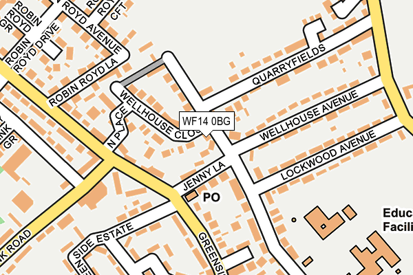 WF14 0BG map - OS OpenMap – Local (Ordnance Survey)