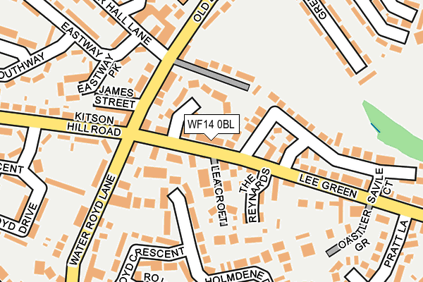 WF14 0BL map - OS OpenMap – Local (Ordnance Survey)