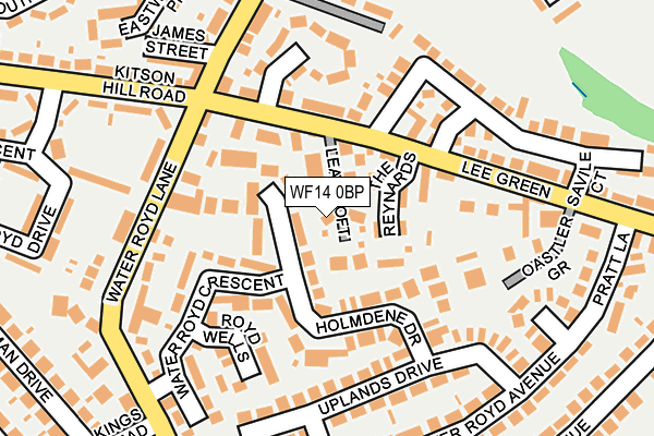 WF14 0BP map - OS OpenMap – Local (Ordnance Survey)