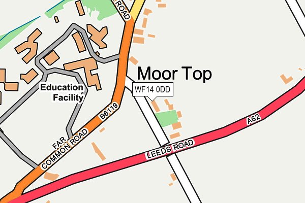 WF14 0DD map - OS OpenMap – Local (Ordnance Survey)