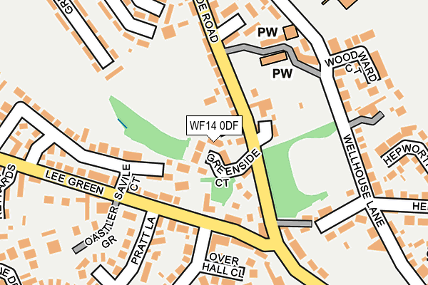 WF14 0DF map - OS OpenMap – Local (Ordnance Survey)