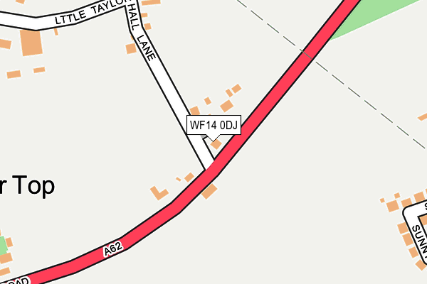 WF14 0DJ map - OS OpenMap – Local (Ordnance Survey)