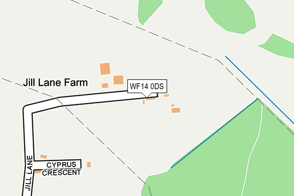 WF14 0DS map - OS OpenMap – Local (Ordnance Survey)