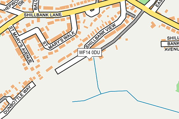 WF14 0DU map - OS OpenMap – Local (Ordnance Survey)