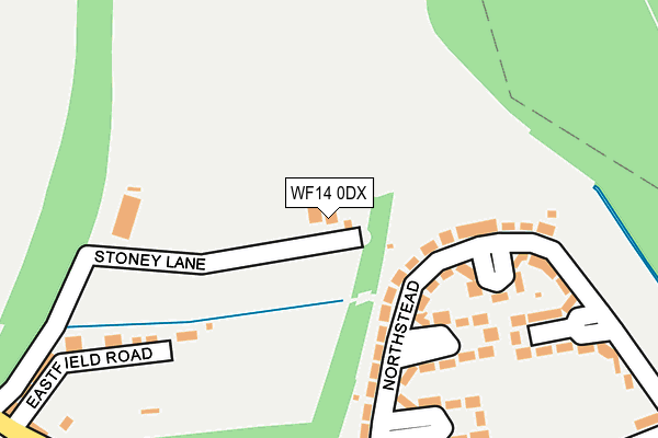 WF14 0DX map - OS OpenMap – Local (Ordnance Survey)