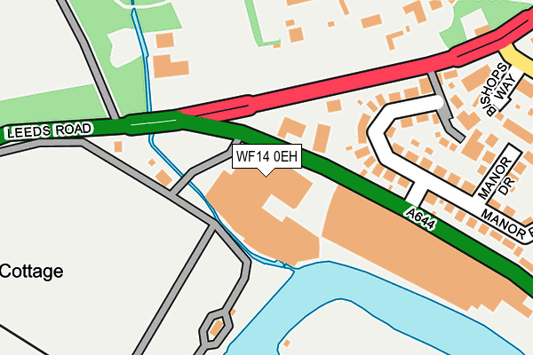 WF14 0EH map - OS OpenMap – Local (Ordnance Survey)
