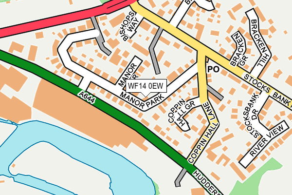 WF14 0EW map - OS OpenMap – Local (Ordnance Survey)