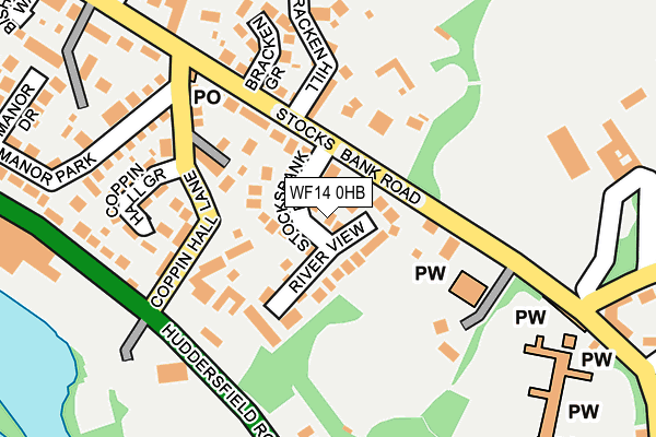 WF14 0HB map - OS OpenMap – Local (Ordnance Survey)