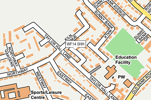 WF14 0HH map - OS OpenMap – Local (Ordnance Survey)