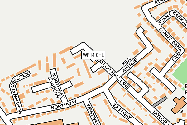 WF14 0HL map - OS OpenMap – Local (Ordnance Survey)