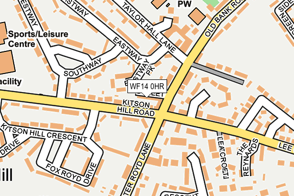 WF14 0HR map - OS OpenMap – Local (Ordnance Survey)