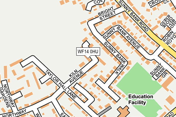 WF14 0HU map - OS OpenMap – Local (Ordnance Survey)