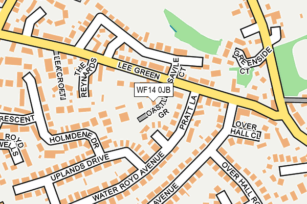 WF14 0JB map - OS OpenMap – Local (Ordnance Survey)