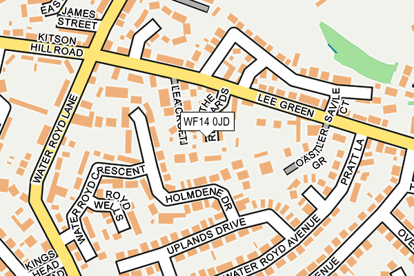 WF14 0JD map - OS OpenMap – Local (Ordnance Survey)