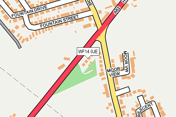 WF14 0JE map - OS OpenMap – Local (Ordnance Survey)