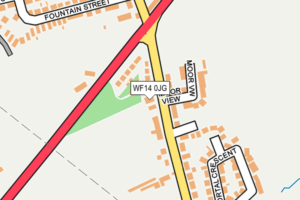 WF14 0JG map - OS OpenMap – Local (Ordnance Survey)