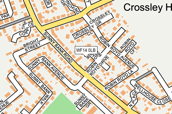 WF14 0LB map - OS OpenMap – Local (Ordnance Survey)