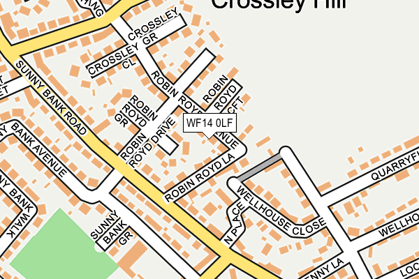 WF14 0LF map - OS OpenMap – Local (Ordnance Survey)