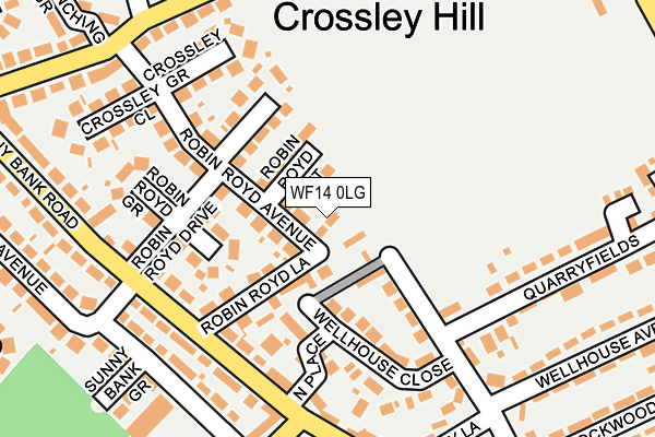 WF14 0LG map - OS OpenMap – Local (Ordnance Survey)