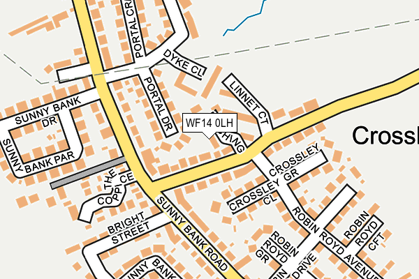 WF14 0LH map - OS OpenMap – Local (Ordnance Survey)