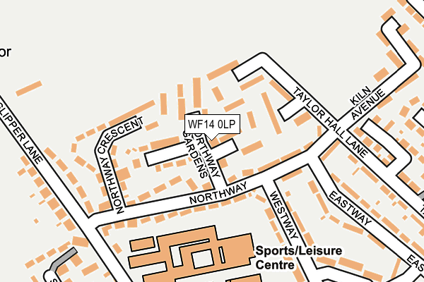 WF14 0LP map - OS OpenMap – Local (Ordnance Survey)