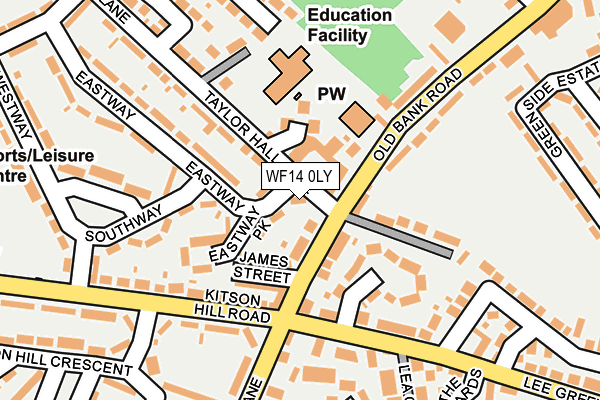 WF14 0LY map - OS OpenMap – Local (Ordnance Survey)