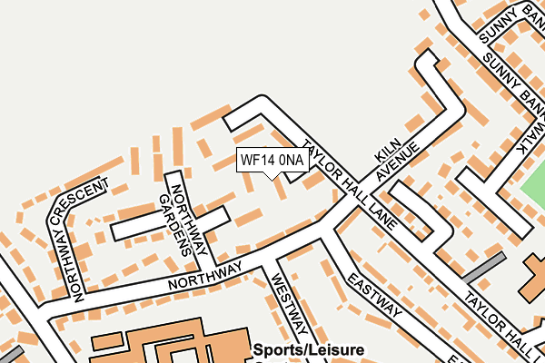 WF14 0NA map - OS OpenMap – Local (Ordnance Survey)