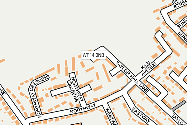 WF14 0NB map - OS OpenMap – Local (Ordnance Survey)