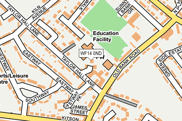 WF14 0ND map - OS OpenMap – Local (Ordnance Survey)